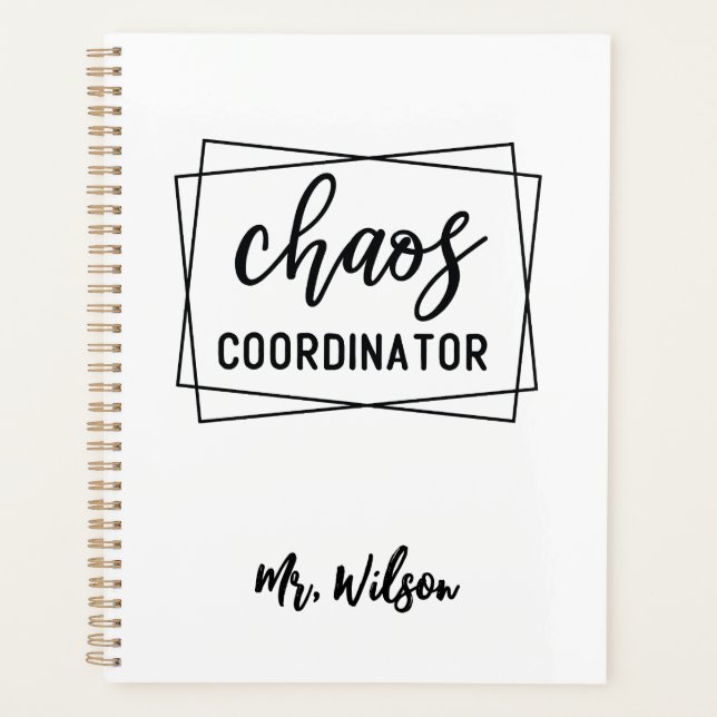 Agenda Chaos Coordinator Notebook – Funny Teacher Quote (Anverso)