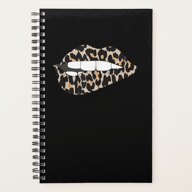 Agenda Cheetah Leopard Animal Print Lip Bite regalo (Anverso)
