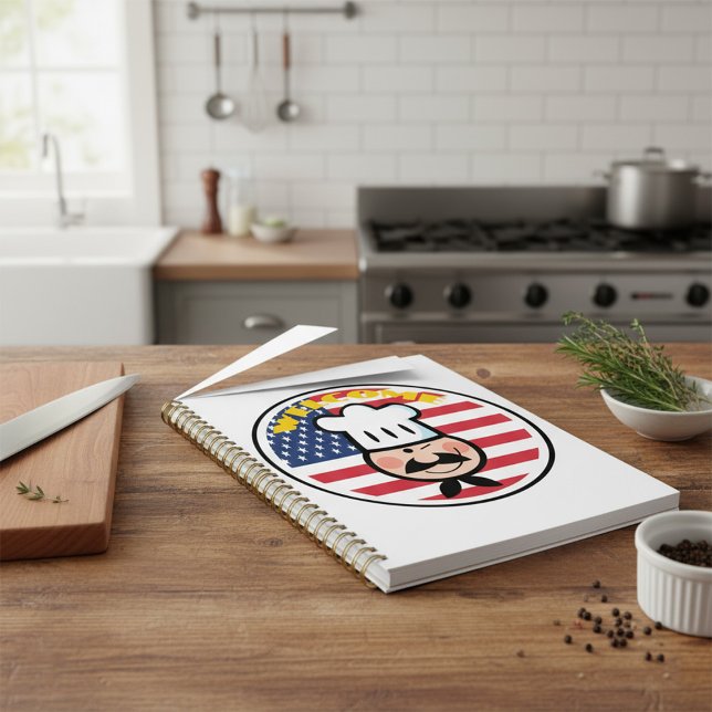 Agenda Chef De Bienvenida Con Bandera Americana (Subido por el creador)