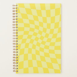 Agenda Cheques amarillos retro tablero de ajedrez batido