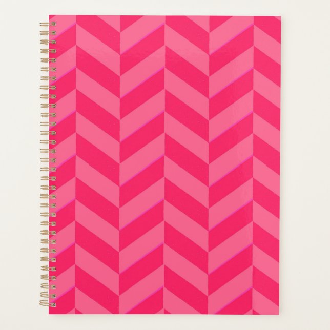 Agenda Chevron rosa Stylish (Anverso)