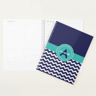 Agenda Chevron Verde azulado azul