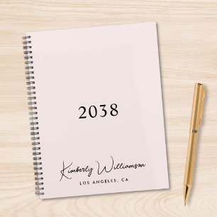 Agenda Chic Letra de Firma Monograma Rosa Negocios