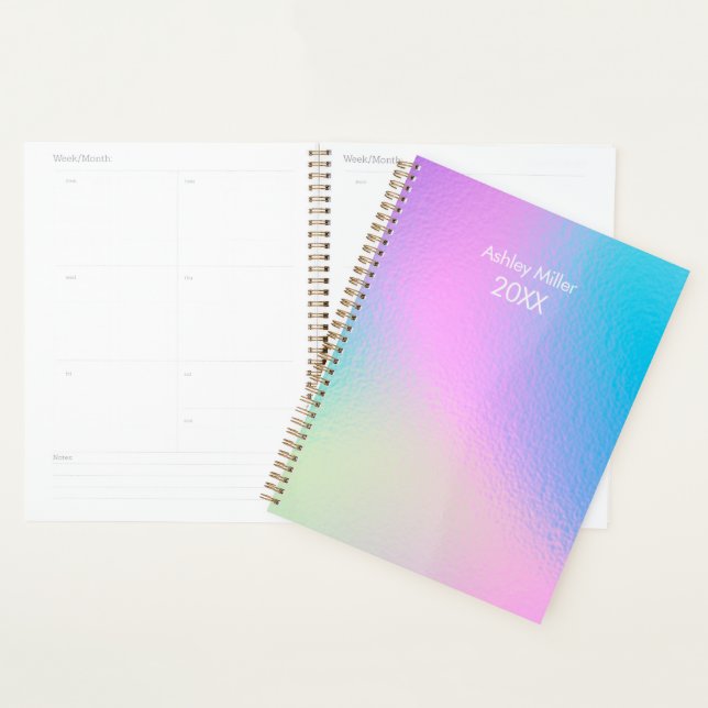 Agenda Chic Pastel Holographic Customize (Demostración)