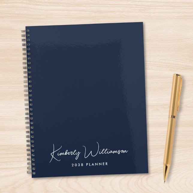 Agenda Chic Signature Script Monograma Azul (Chic Signature Script Monogram Blue Planner)
