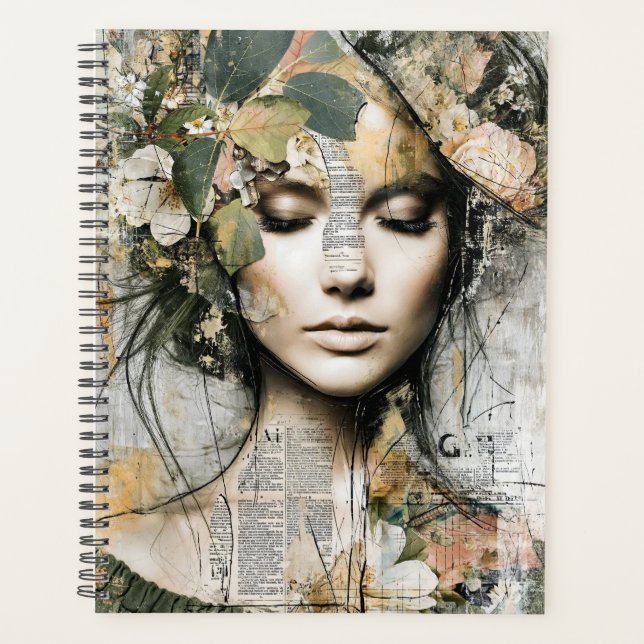Agenda Chica artística diseño botánico (Anverso)