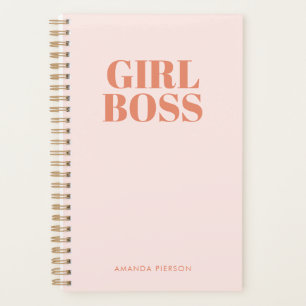 Agenda CHICA BOSS Pink Red Retro Calligraphy Planner