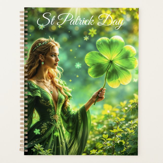 Agenda Chica con pelo dorado St Patrick día magia irlande (Anverso)