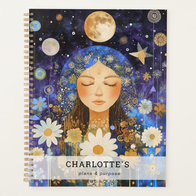 Agenda Chica Cósmica Boho Luna (Anverso)