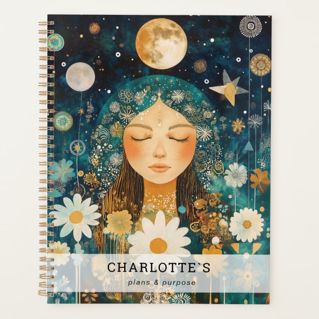 Agenda Chica Cósmica Boho Luna (Anverso)