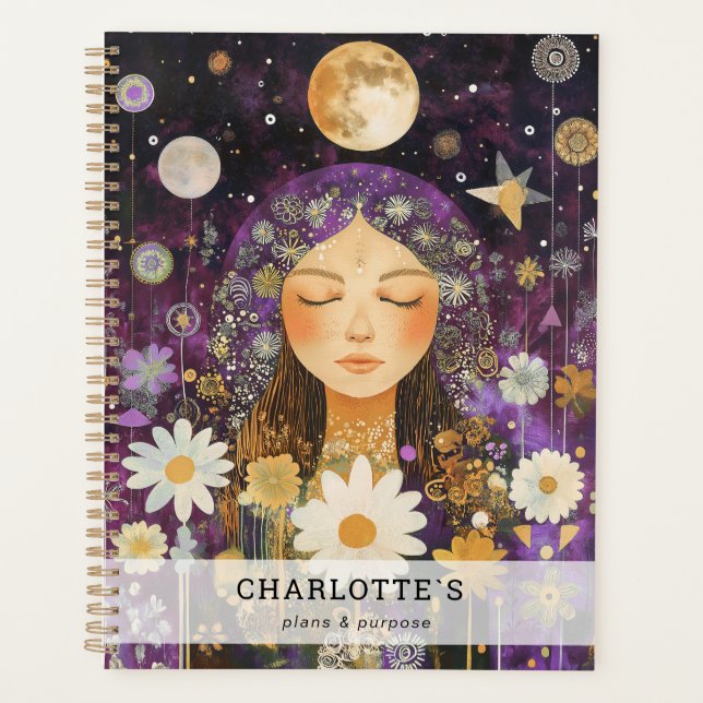 Agenda Chica Cósmica Luna Boho (Anverso)