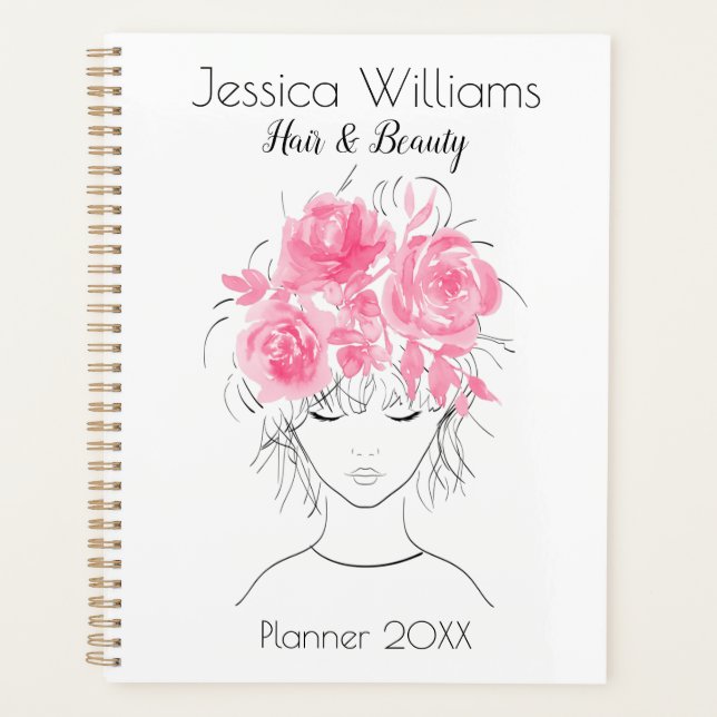 Agenda Chica de agua rosa bonito lindo rosas-Floral (Anverso)