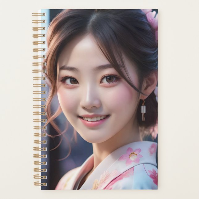 Agenda Chica de Anime Sakura Dreams con Flores de Cerezo (Anverso)