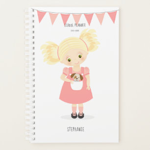 Agenda Chica de cumpleaños rubia y cachorro
