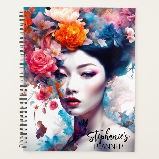 Agenda Chica de Flores Elegante Fantasía (Anverso)