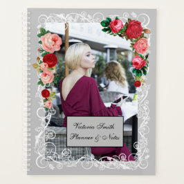 Agenda Chica De Fondo Gris Moda Moderna Elegante Rojo