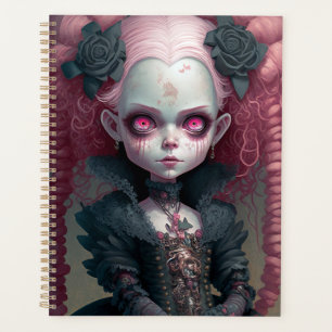 Agenda Chica de gótico Rosa Negro Típico