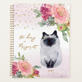 Agenda Chica de Ilustracion de color de agua para gato si