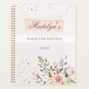 Agenda Chica de nombre personalizado Purpurina Rubor Flor