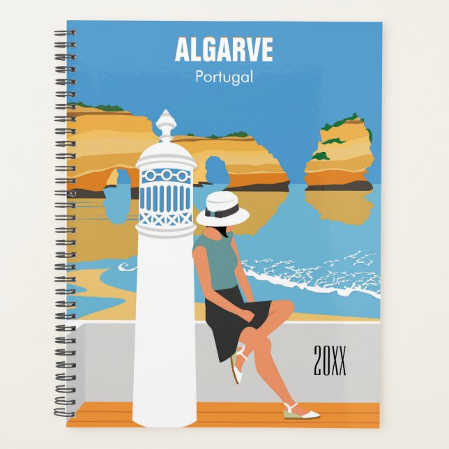 Agenda Chica de playa de Algarve estilo vintage (Anverso)
