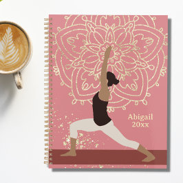 Agenda Chica de yoga Mandala moderna Rosa oro rosa