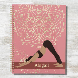 Agenda Chica de yoga Mandala moderna Rosa oro rosa