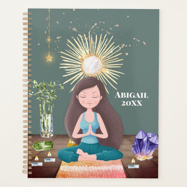 Agenda Chica de Yoga mediador Crystals Sea Green (Anverso)