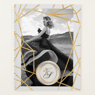 Agenda Chica Geométrico Dorado Moda Moderno Elegante #4