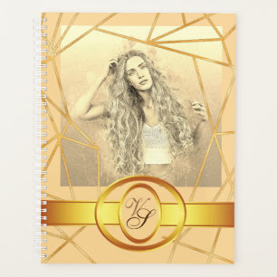 Agenda Chica Geométrico Dorado Moda Moderno Elegante #7