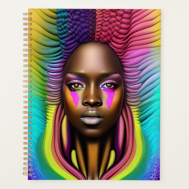 Agenda Chica negra cumpleaños mágico Sista Melanin mujer (Anverso)