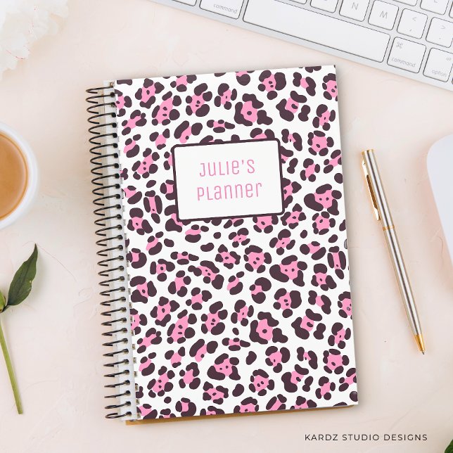 Agenda Chica personalizada Leopard Planner (Personalize this custom planner with your name.)