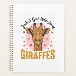 Agenda Chica que ama las jirafas diseño de grabado vintag