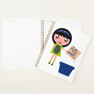 Agenda Chica Reciclando Pizza Box Divertido ecológico