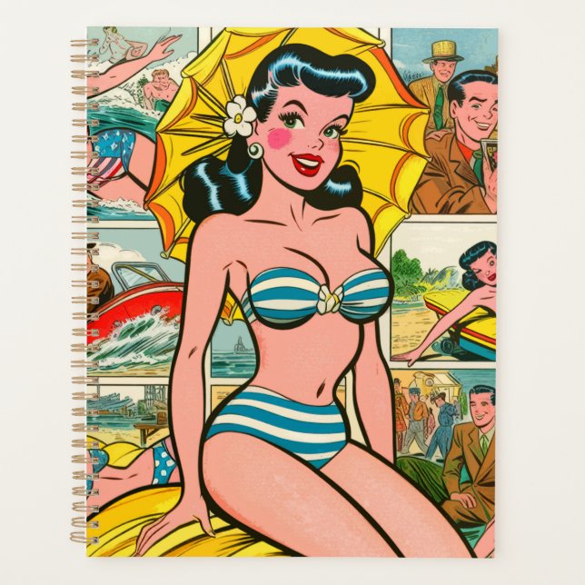 Agenda Chica Retro Bikini Cómics de Verano (Anverso)