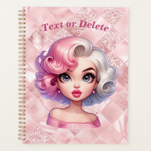 Agenda Chica Retro Glamour Animada Belleza Linda de Dibuj