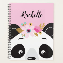 Agenda Chica rosa Kawaii Panda Cara de oso