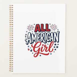 Agenda Chica totalmente americana Diseño vectorial vintag