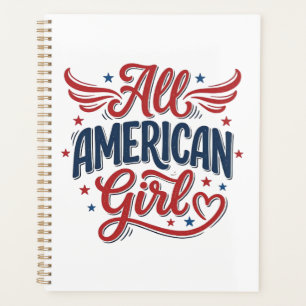 Agenda Chica totalmente americana Diseño vectorial vintag