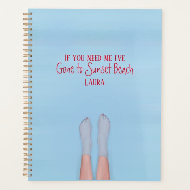 Agenda chica tropical Personalizado Cute Blue Lake Person (Anverso)