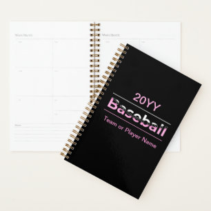 Agenda Chicas Béisbol - Tipografía Geométrica Rosa