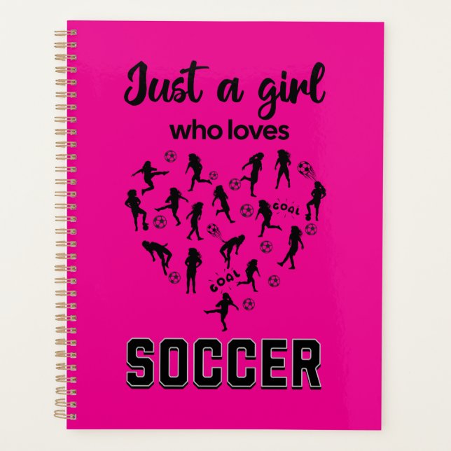 Agenda Chicas de Silhouette jugando al fútbol (Anverso)