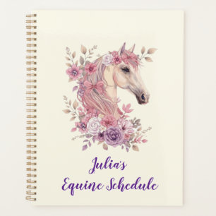 Agenda Chicas Lindos Caballos Pastel Floral Equitación
