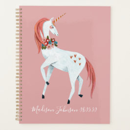 Agenda Chicas lindos rosas de Unicornio