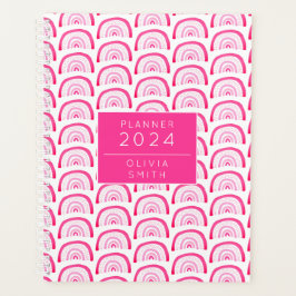 Agenda Chicas Modernas Patrón de Arcoíris Rosa Anual