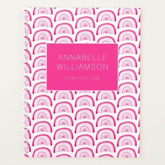 Agenda Chicas modernos Patrón Arcoiris Rosa Anual (Anverso)