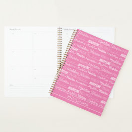 Agenda Chicas rosados bonito Nombre Personalizado de tipo