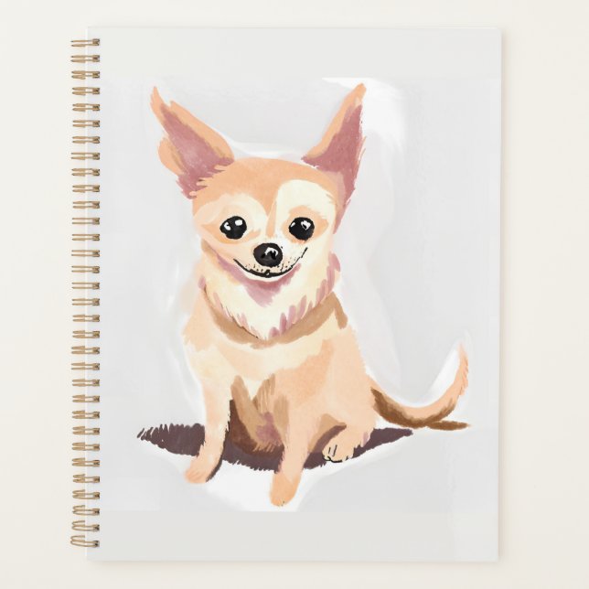 Agenda Chihuahua Dog | Cute Dog Pet Puppy Watercolor (Anverso)