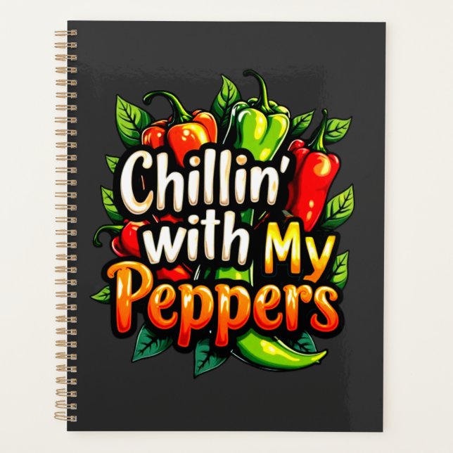 Agenda Chillin' con mis pimientos - gráfico de chile colo (Anverso)
