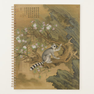 Agenda Chinoiserie Antiguo Lémur y Flor de Melocotón