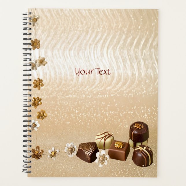 Agenda Chocolates Surtidos con Flores Decorativas (Anverso)